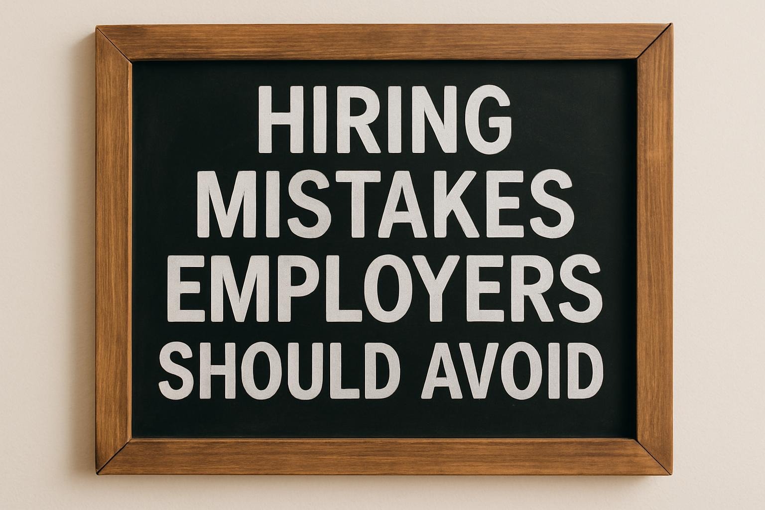 Hiring mistakes employers should avoid